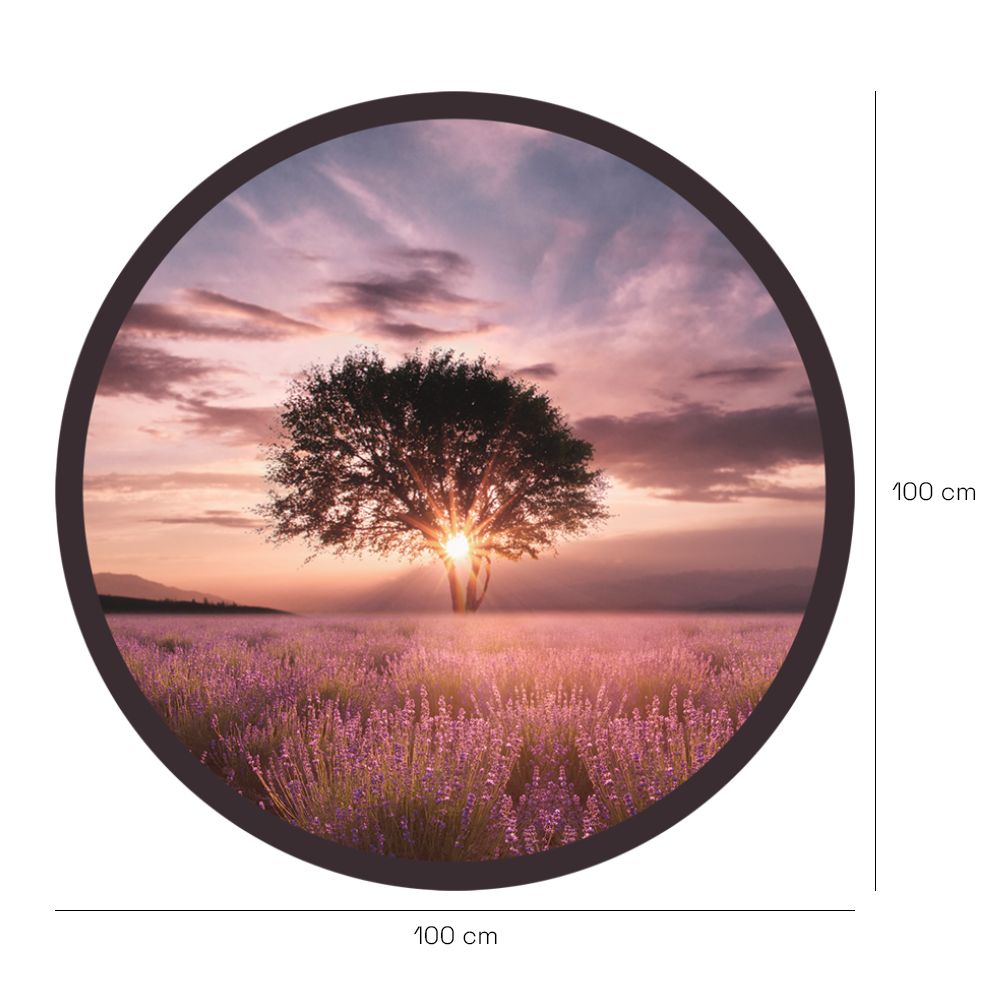 Papier peint rond "Champ de lavande"