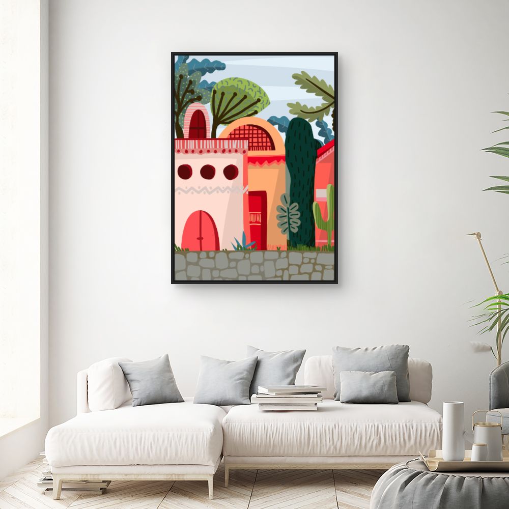 Tableau Maisons colorées