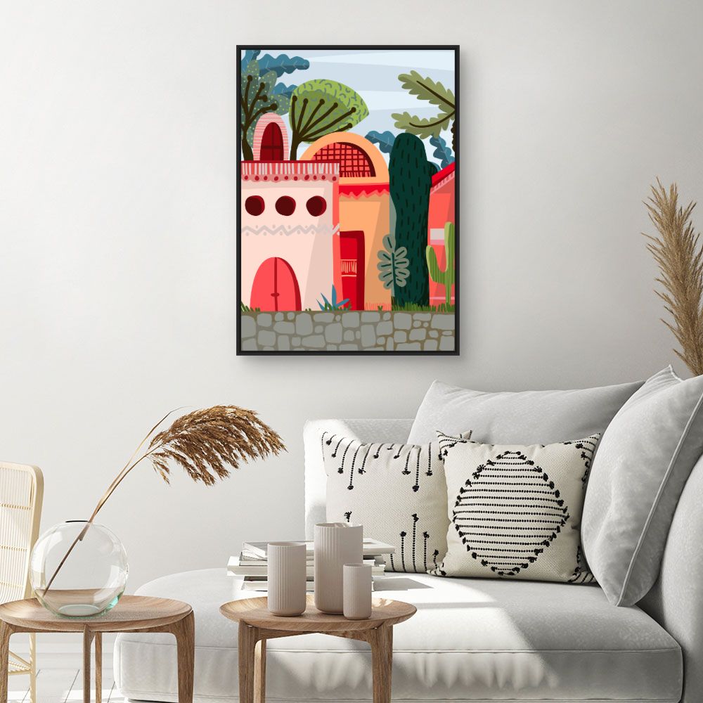 Tableau Maisons colorées