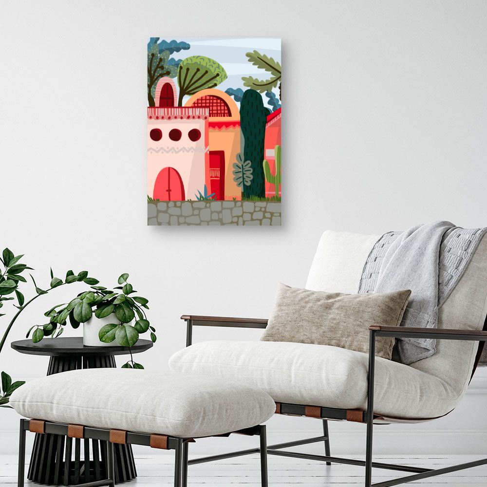 Tableau Maisons colorées