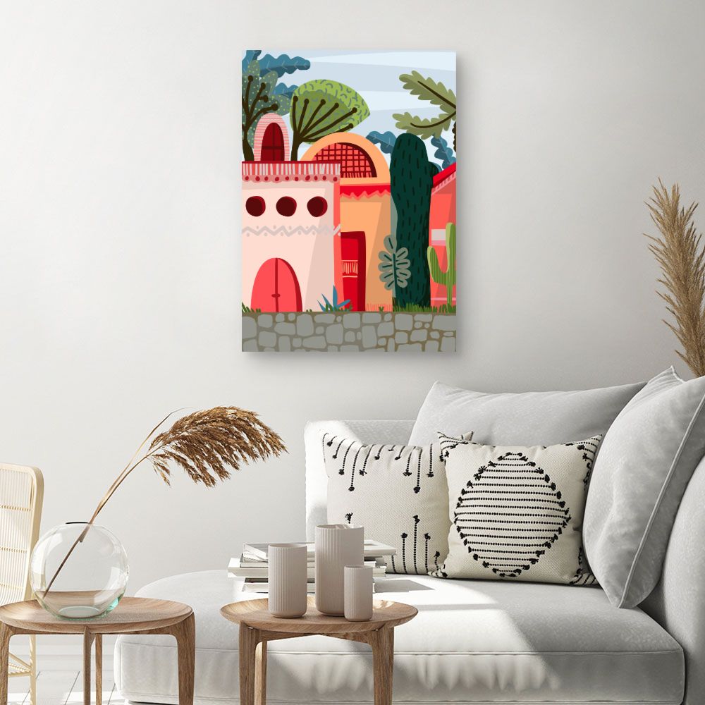 Tableau Maisons colorées