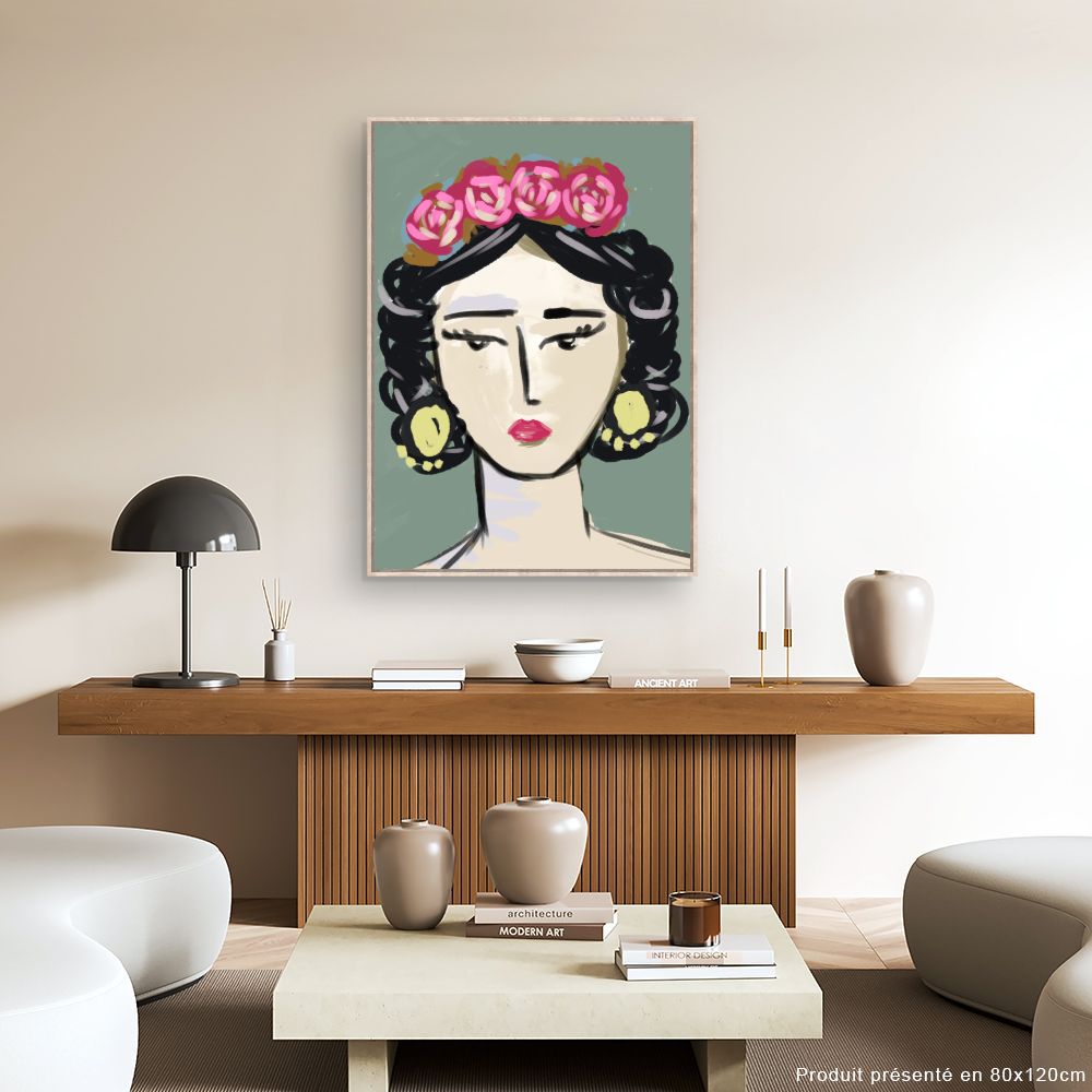 Tableau Portrait fleuri