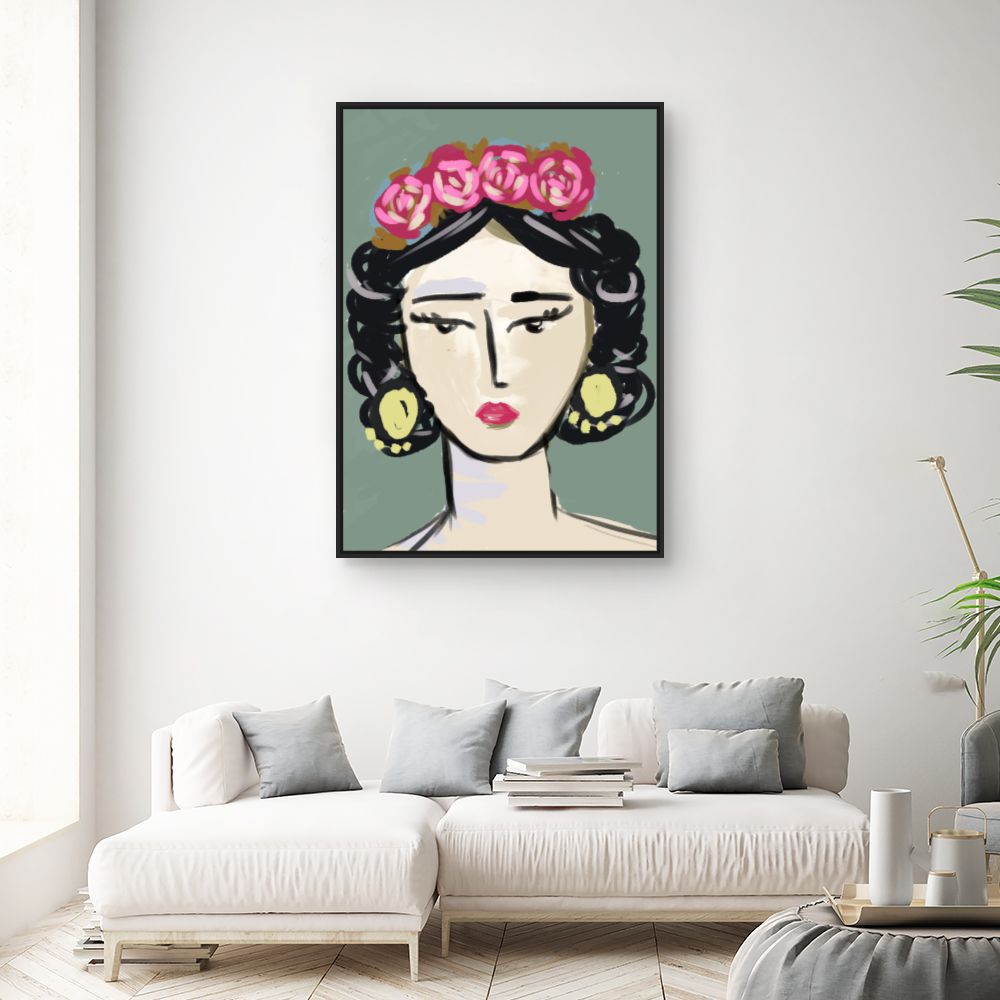 Tableau Portrait fleuri