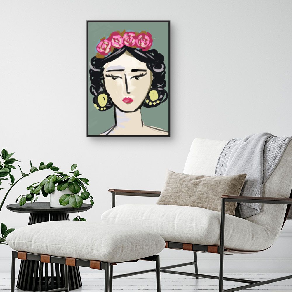 Tableau Portrait fleuri