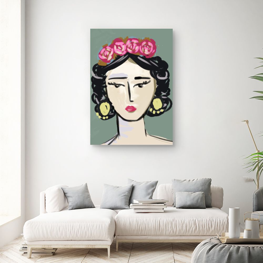 Tableau Portrait fleuri