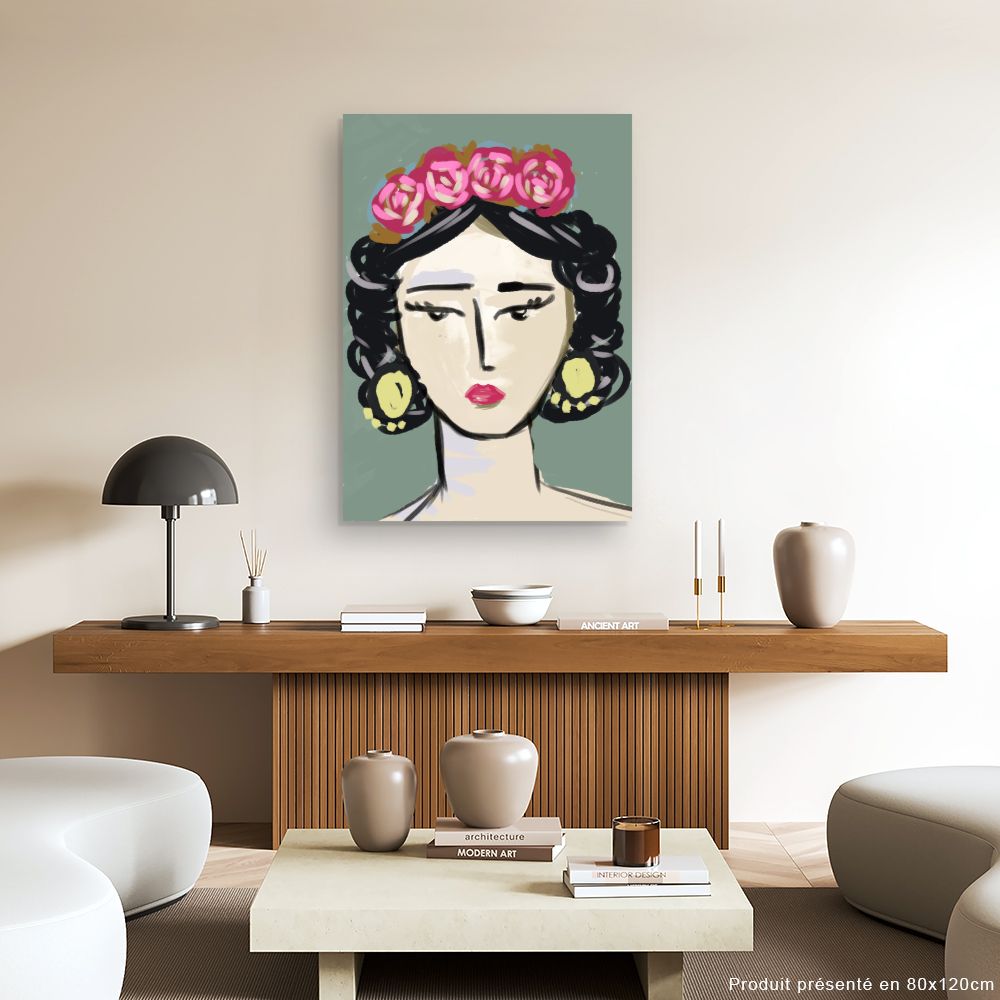 Tableau Portrait fleuri