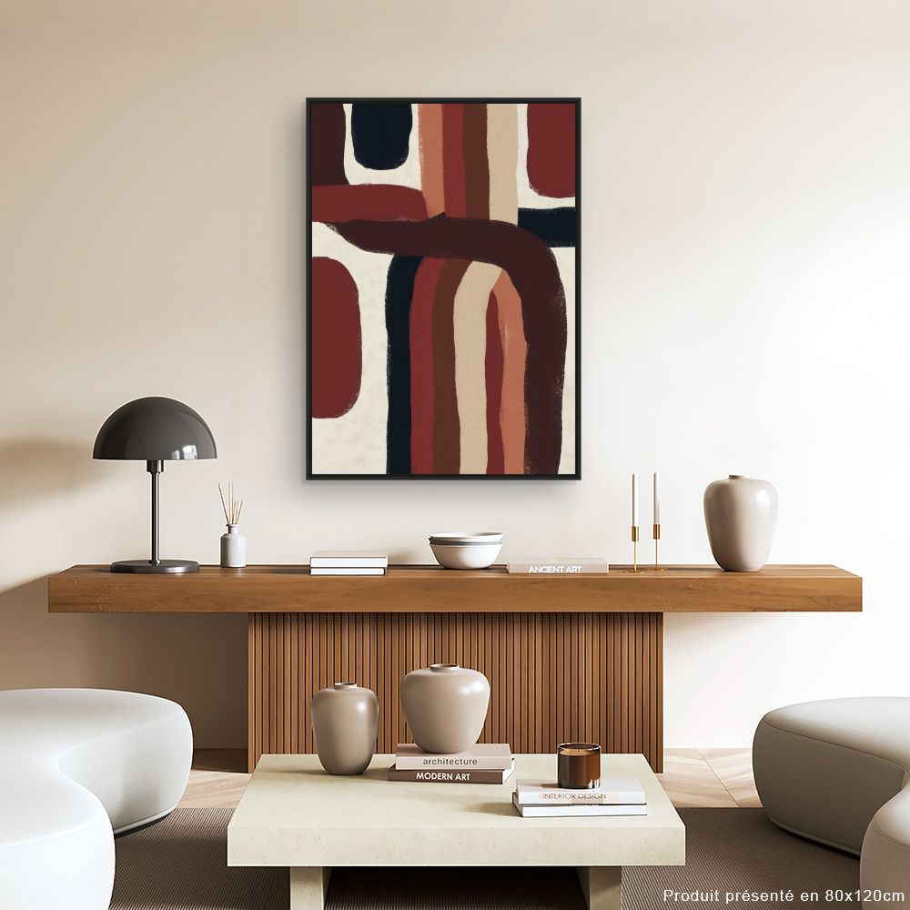 Tableau Lignes abstraites entremêlées