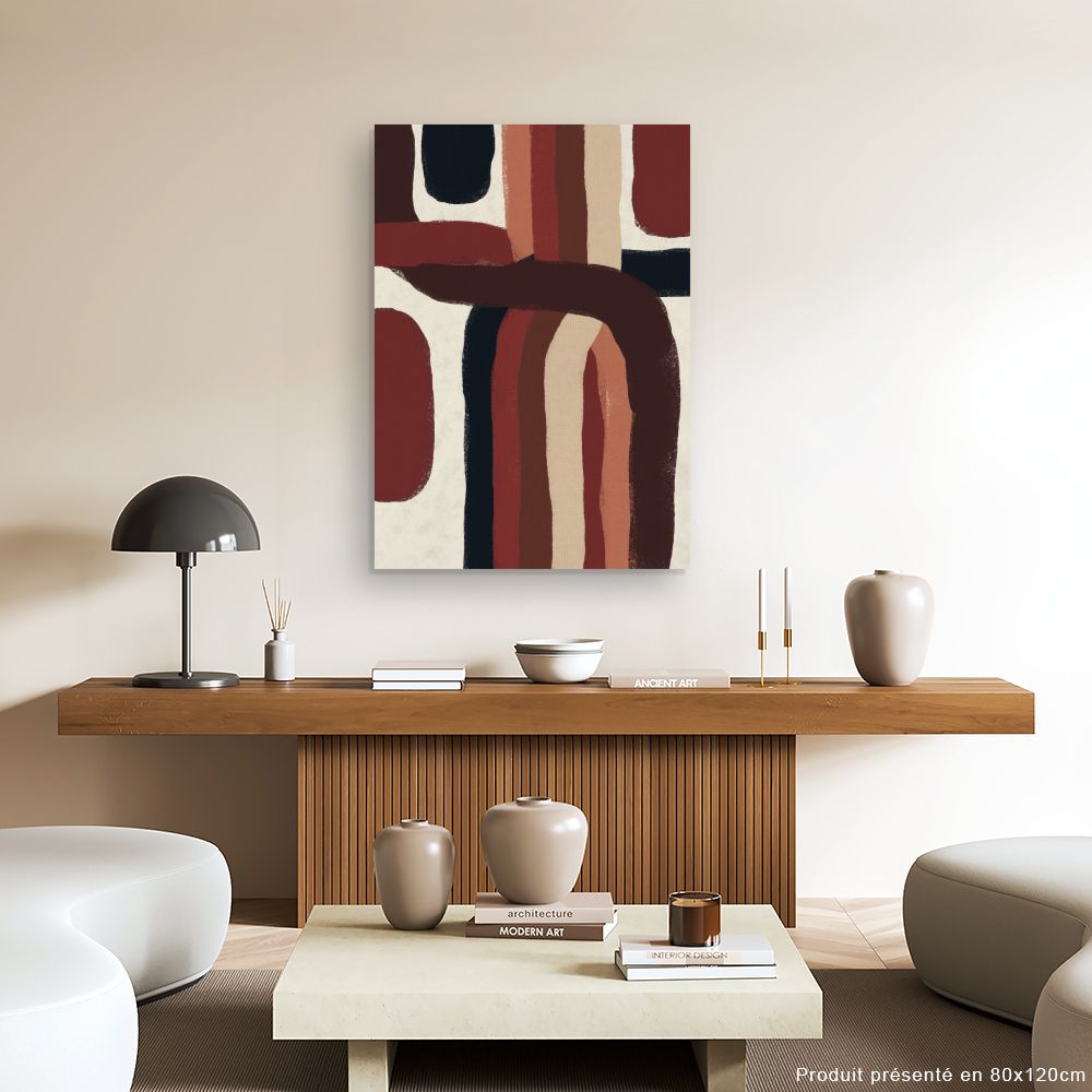 Tableau Lignes abstraites entremêlées