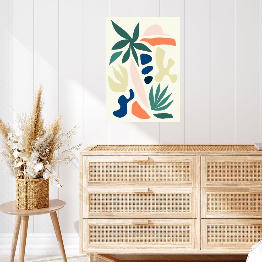 Affiche Feuillage abstrait vibrant