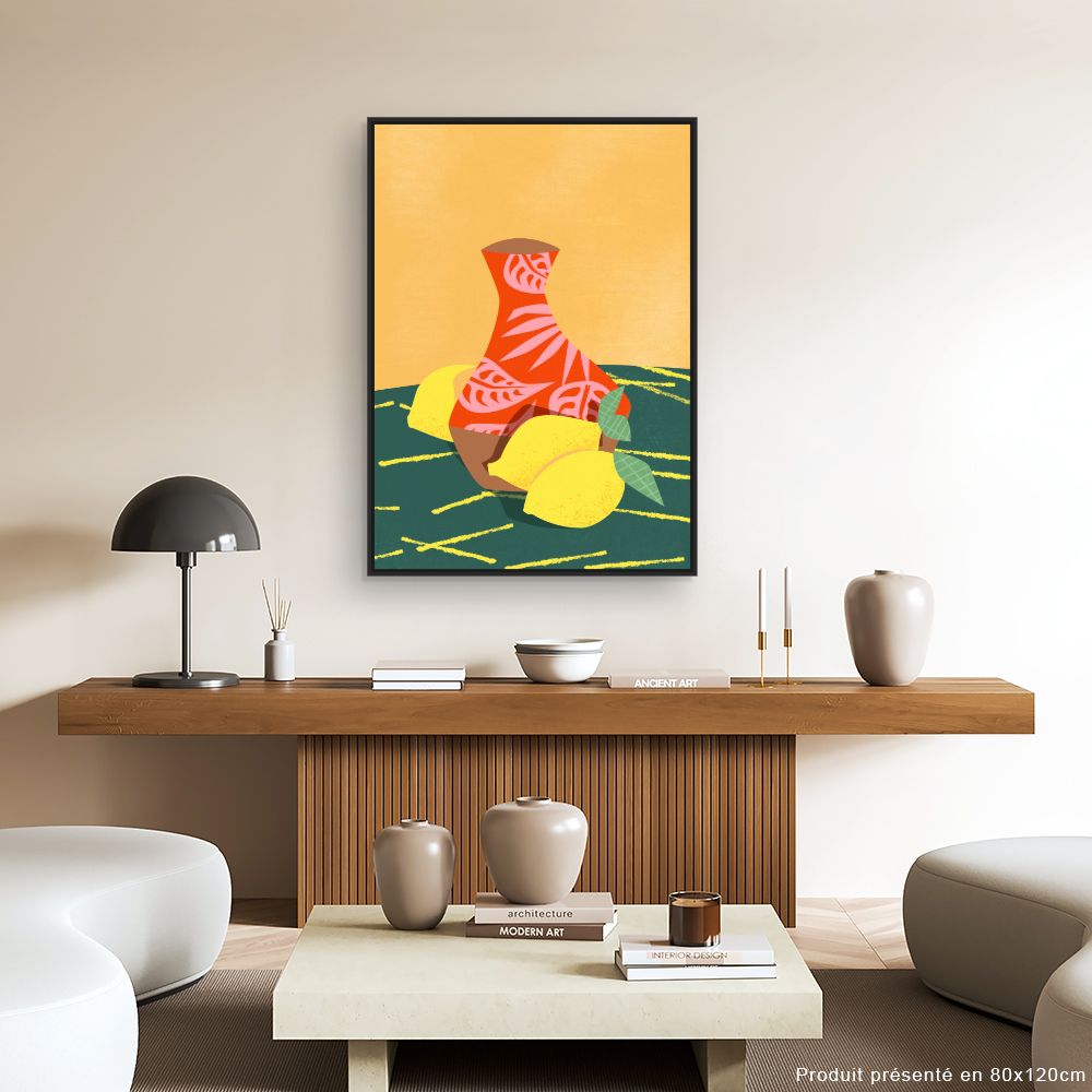 Tableau Vase exotique vibrant