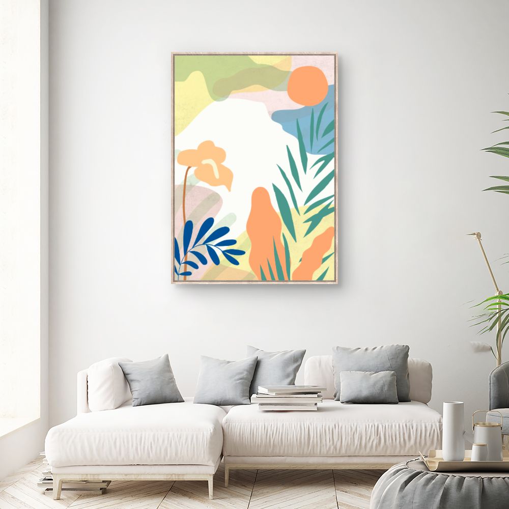 Tableau Jardin tropical coloré
