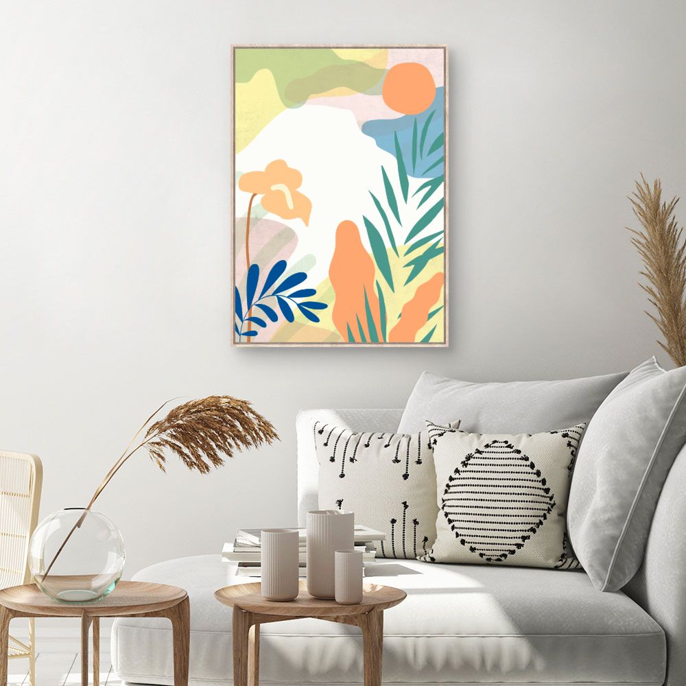 Tableau Jardin tropical coloré