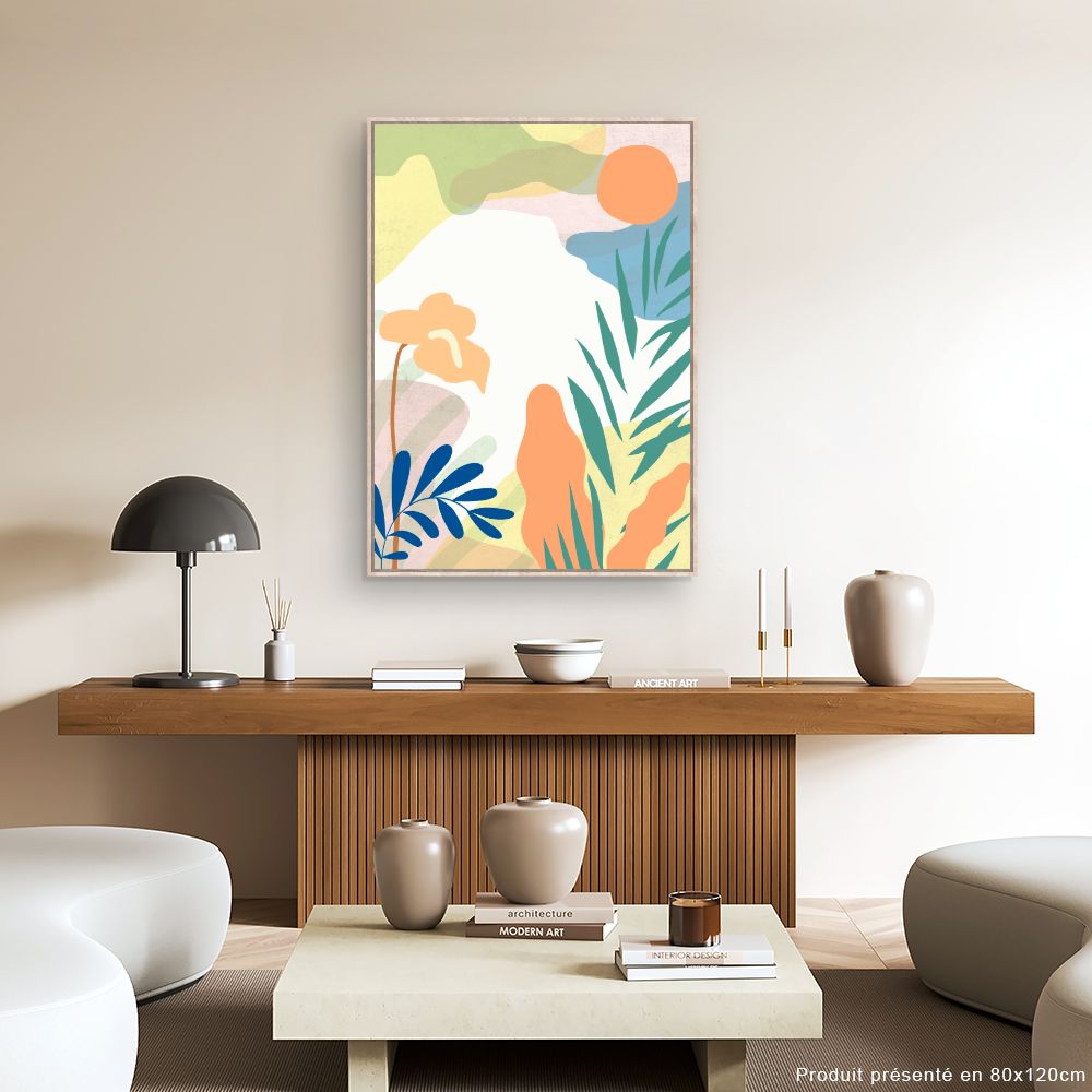 Tableau Jardin tropical coloré