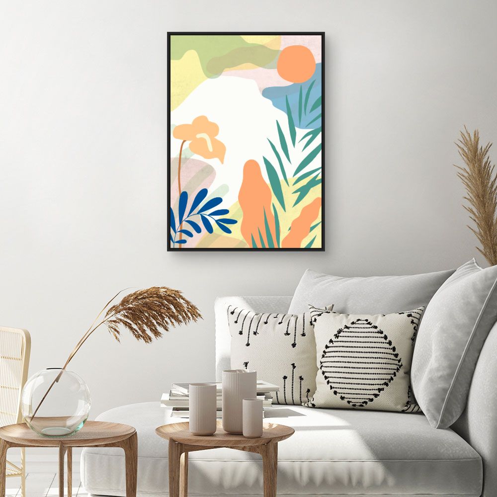 Tableau Jardin tropical coloré