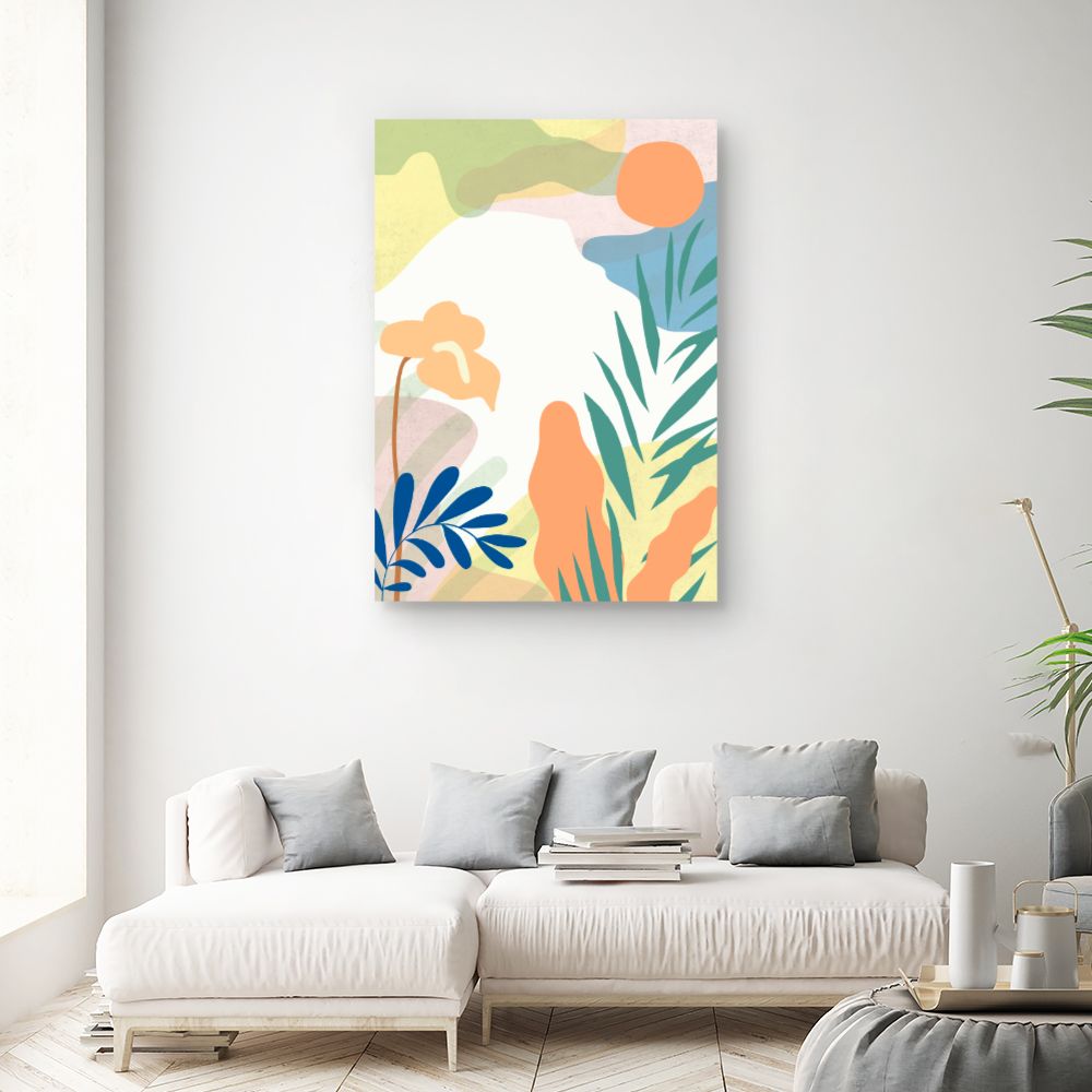 Tableau Jardin tropical coloré