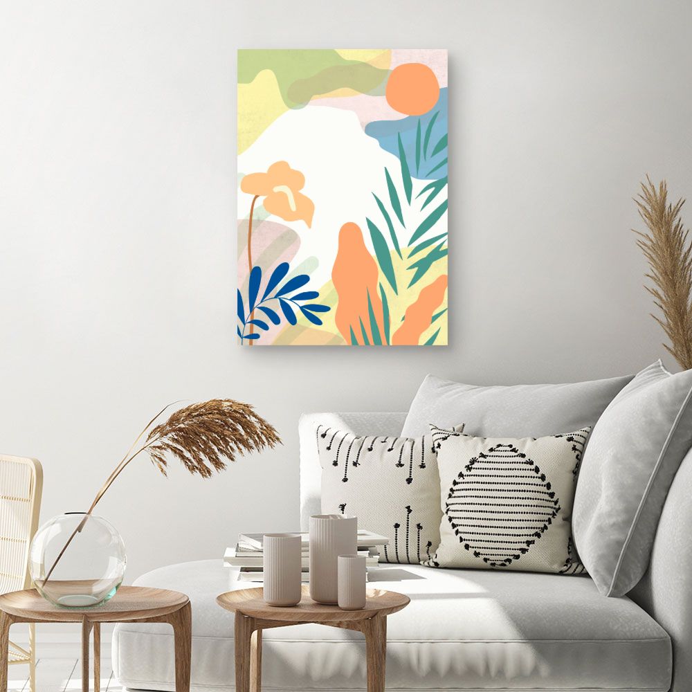 Tableau Jardin tropical coloré
