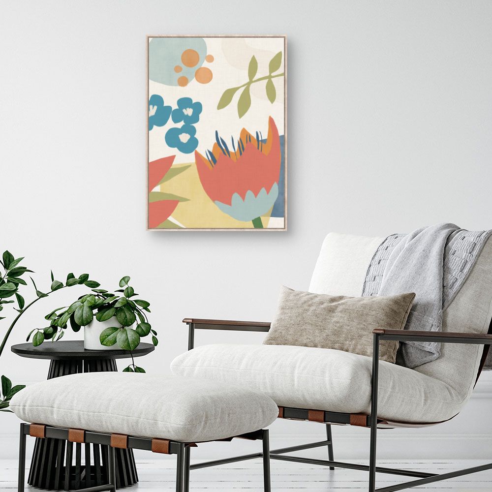 Tableau Fleurs abstraites vibrantes
