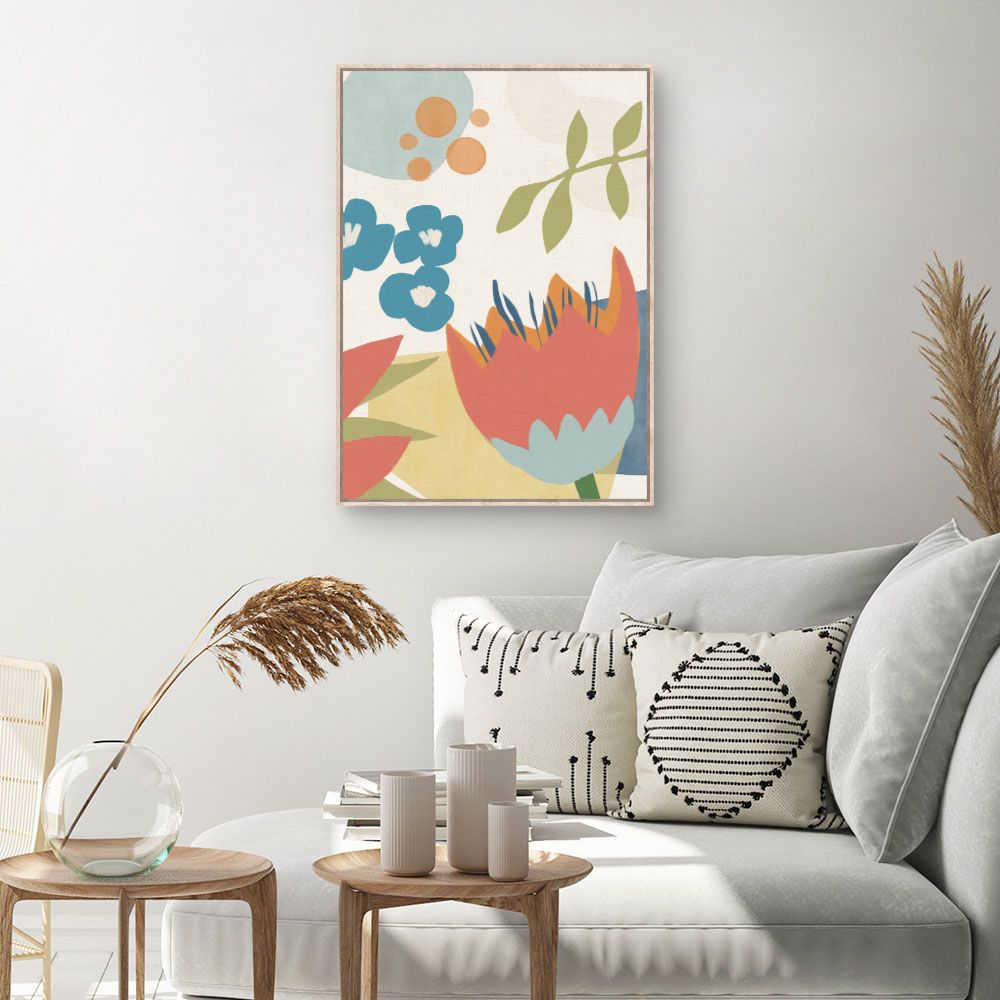 Tableau Fleurs abstraites vibrantes