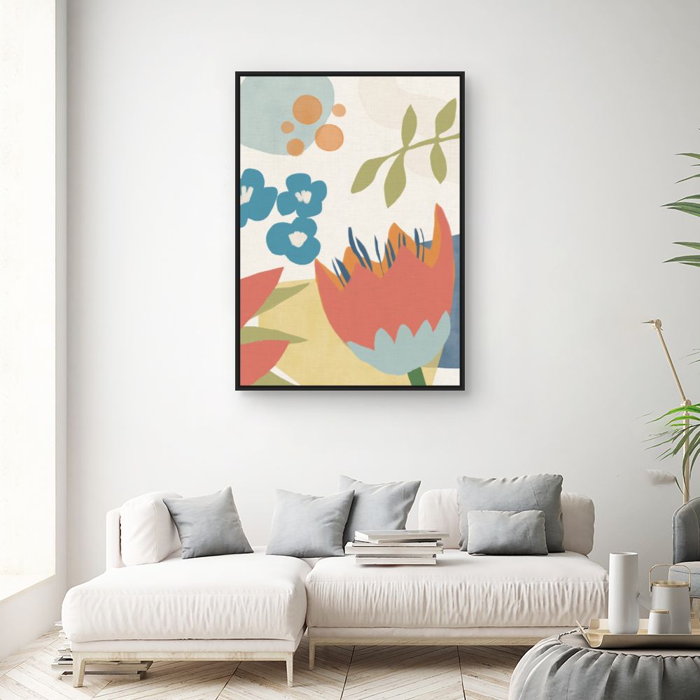 Tableau Fleurs abstraites vibrantes