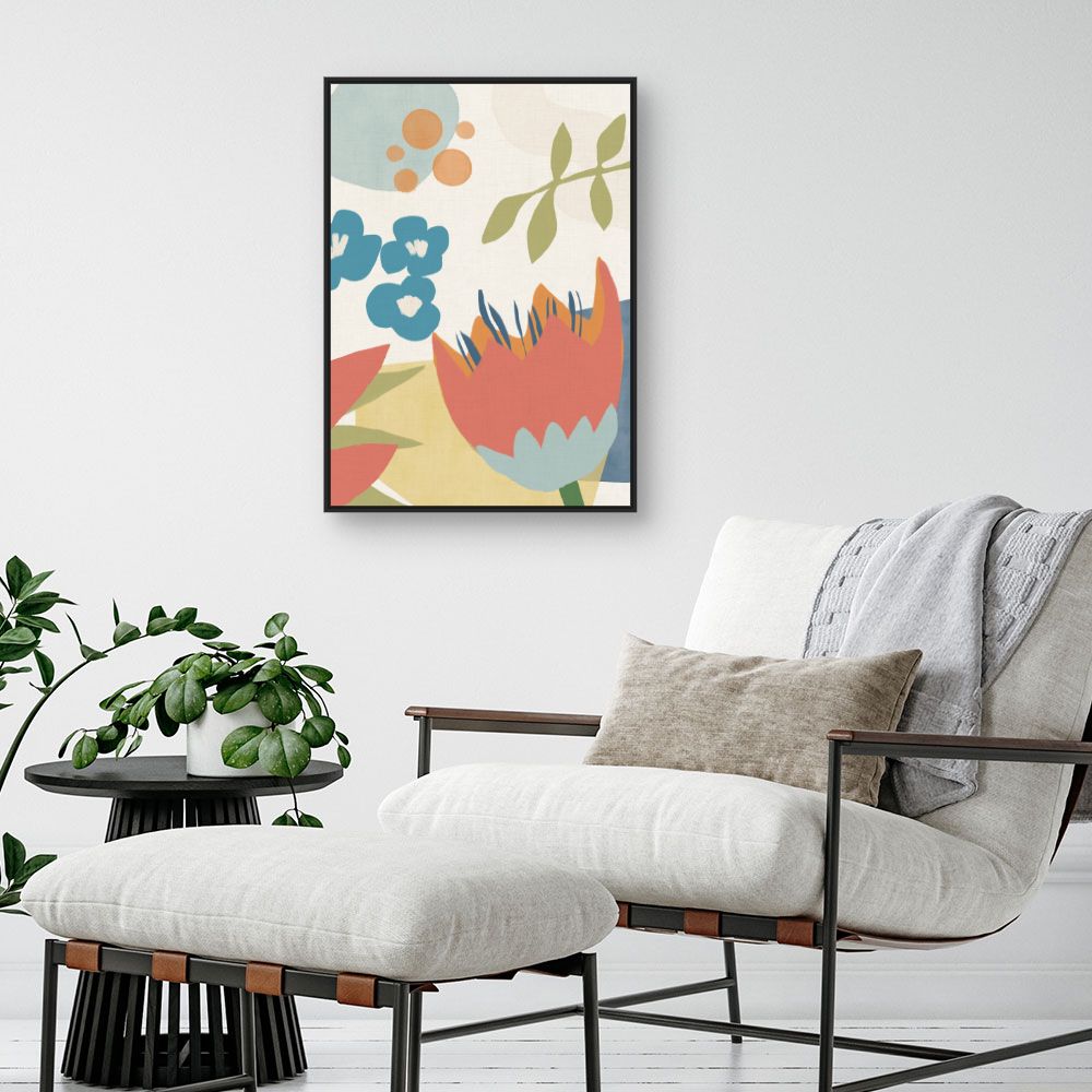 Tableau Fleurs abstraites vibrantes