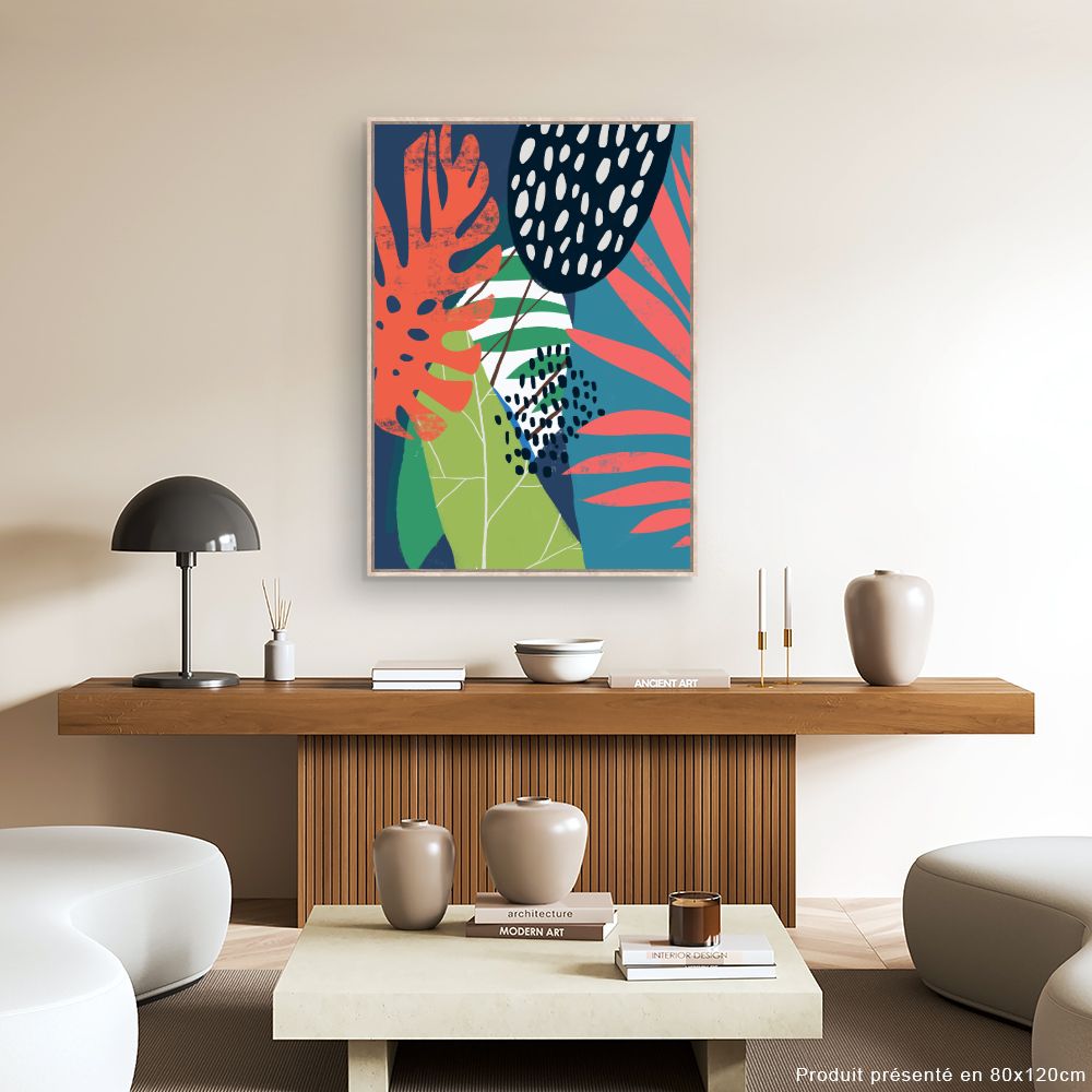 Tableau Feuillage exotique vibrant