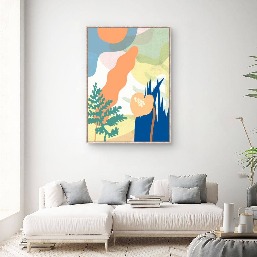 Tableau Paysage abstrait floral