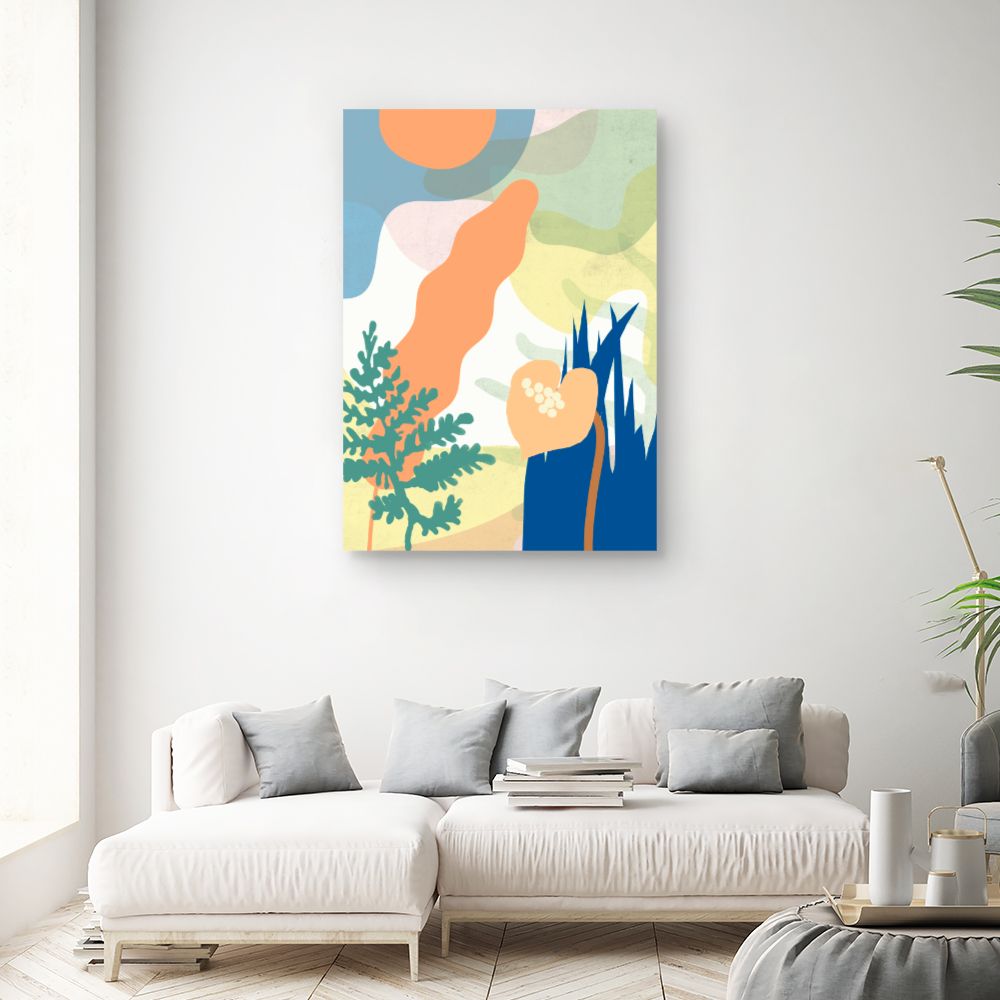 Tableau Paysage abstrait floral