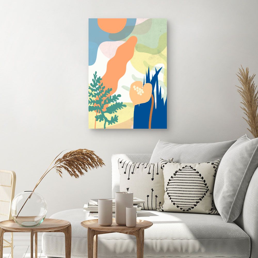 Tableau Paysage abstrait floral