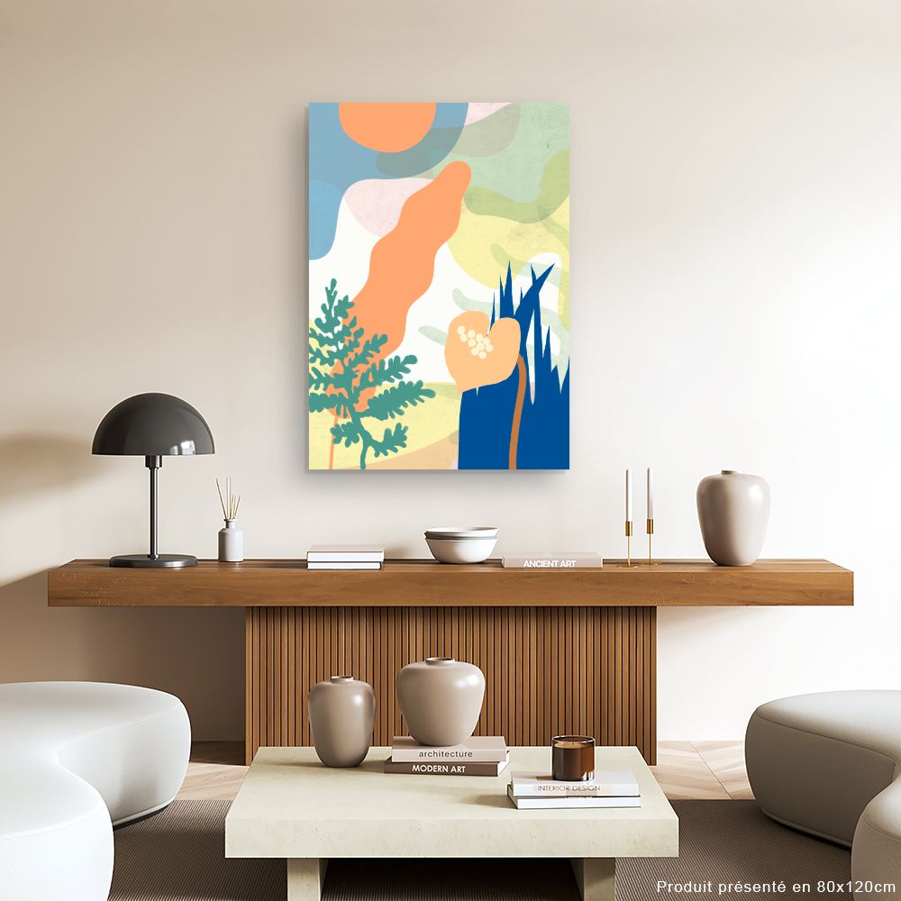 Tableau Paysage abstrait floral