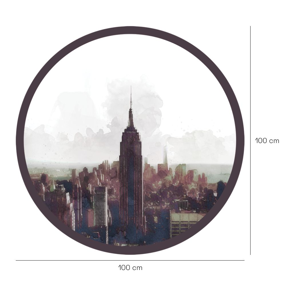 Papier peint rond "Ville moderne inspirante"