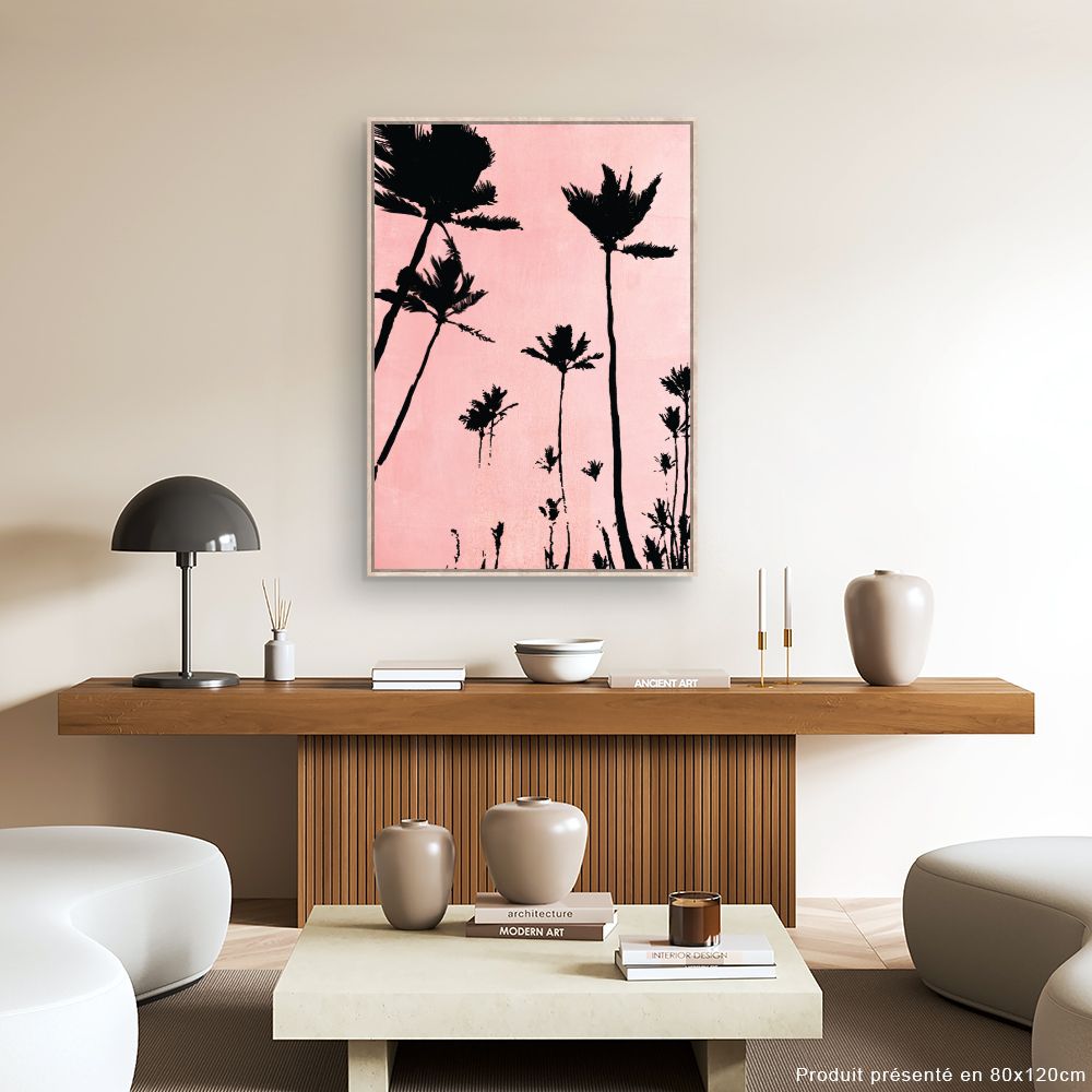 Tableau Palmiers silhouettés