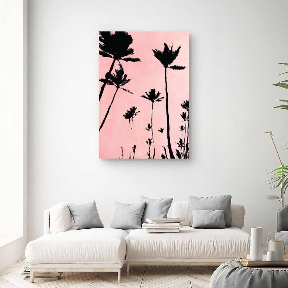 Tableau Palmiers silhouettés