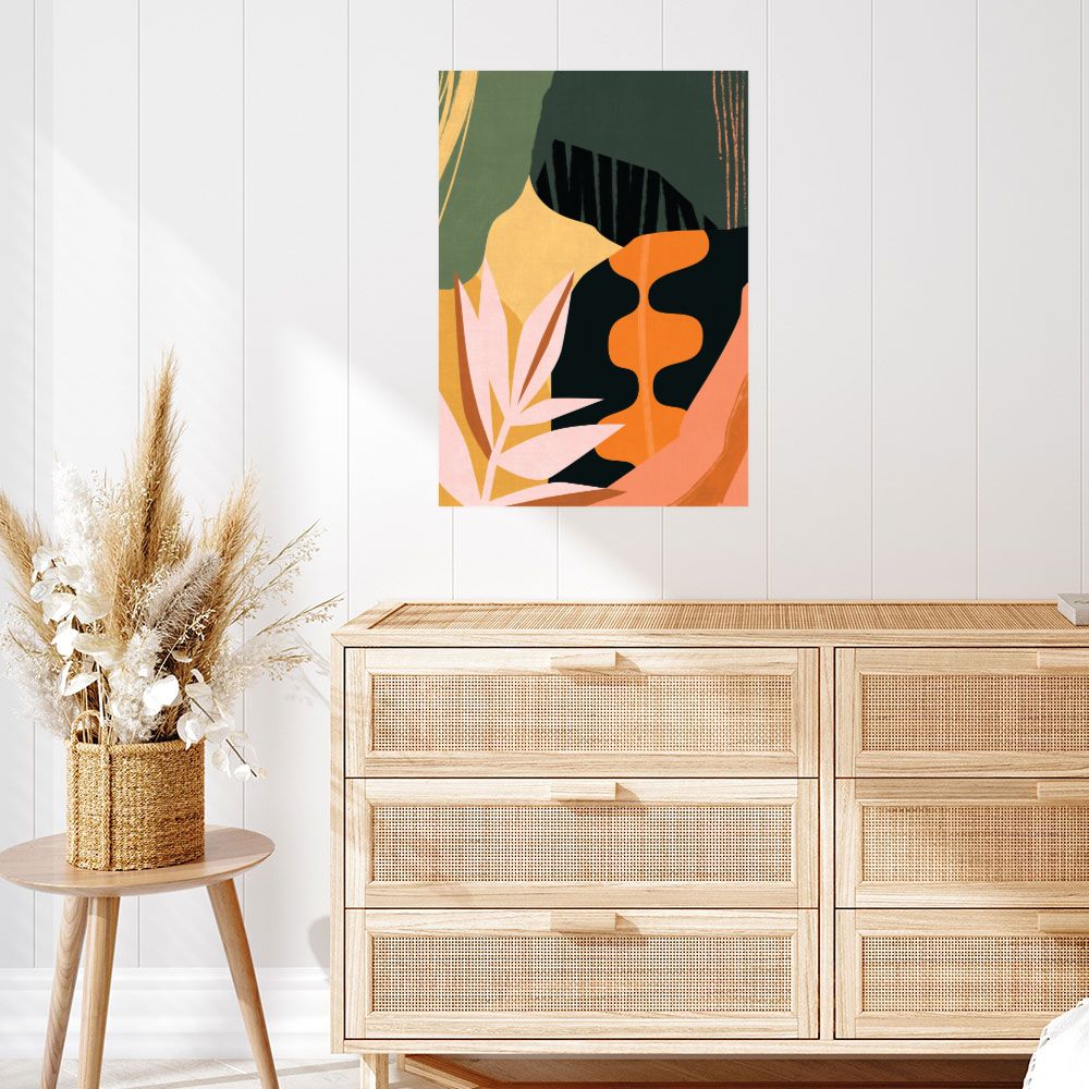 Affiche Feuillage abstrait vibrant