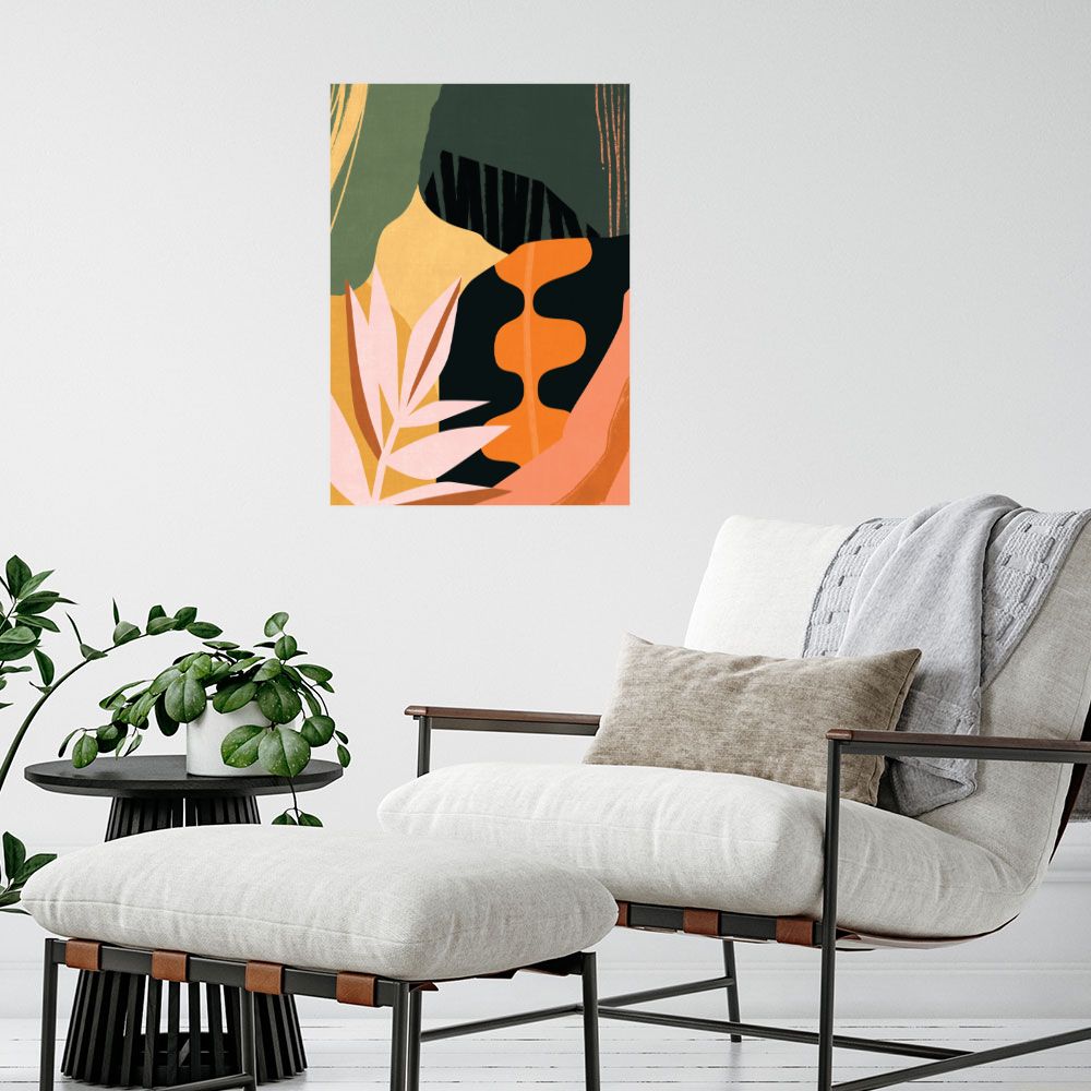 Affiche Feuillage abstrait vibrant