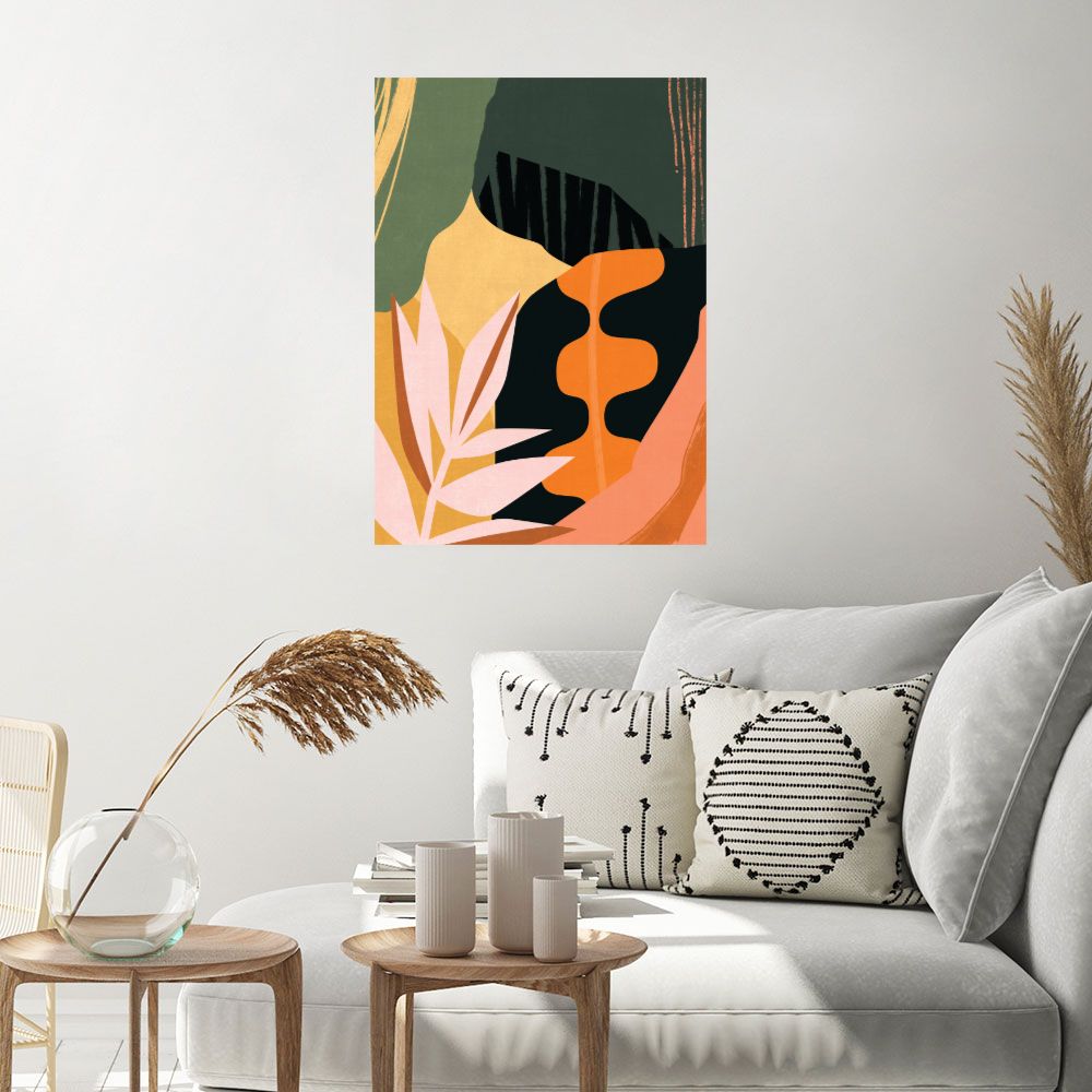 Affiche Feuillage abstrait vibrant