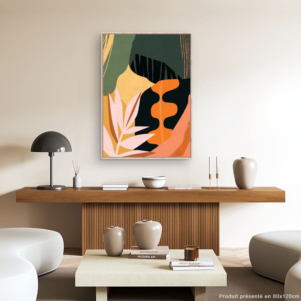 Tableau Abstraction végétale vibrante