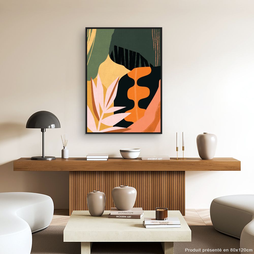 Tableau Abstraction végétale vibrante