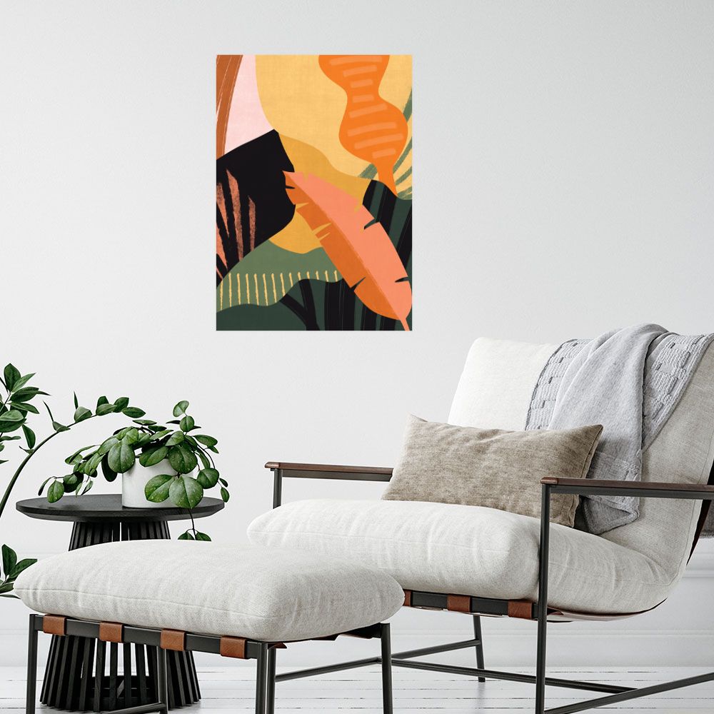 Affiche Feuilles tropicales vibrantes