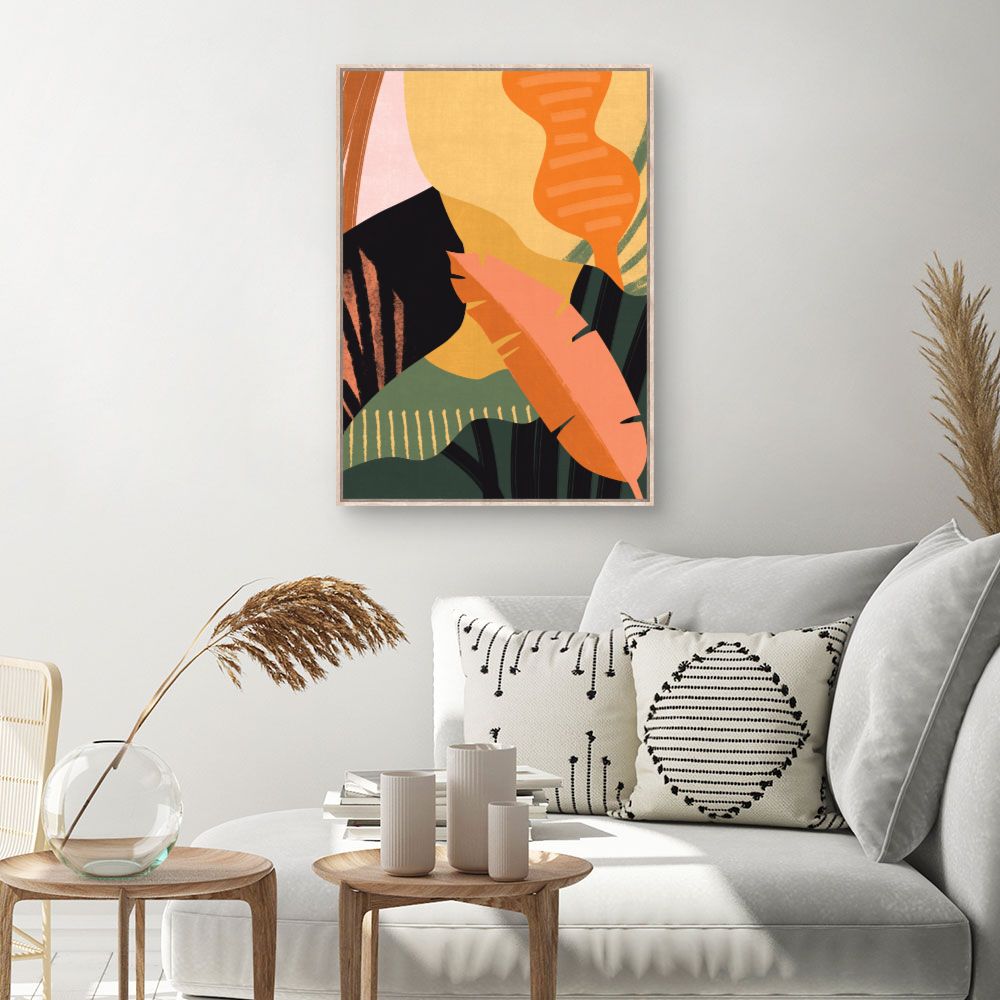 Tableau Feuilles exotiques vibrantes