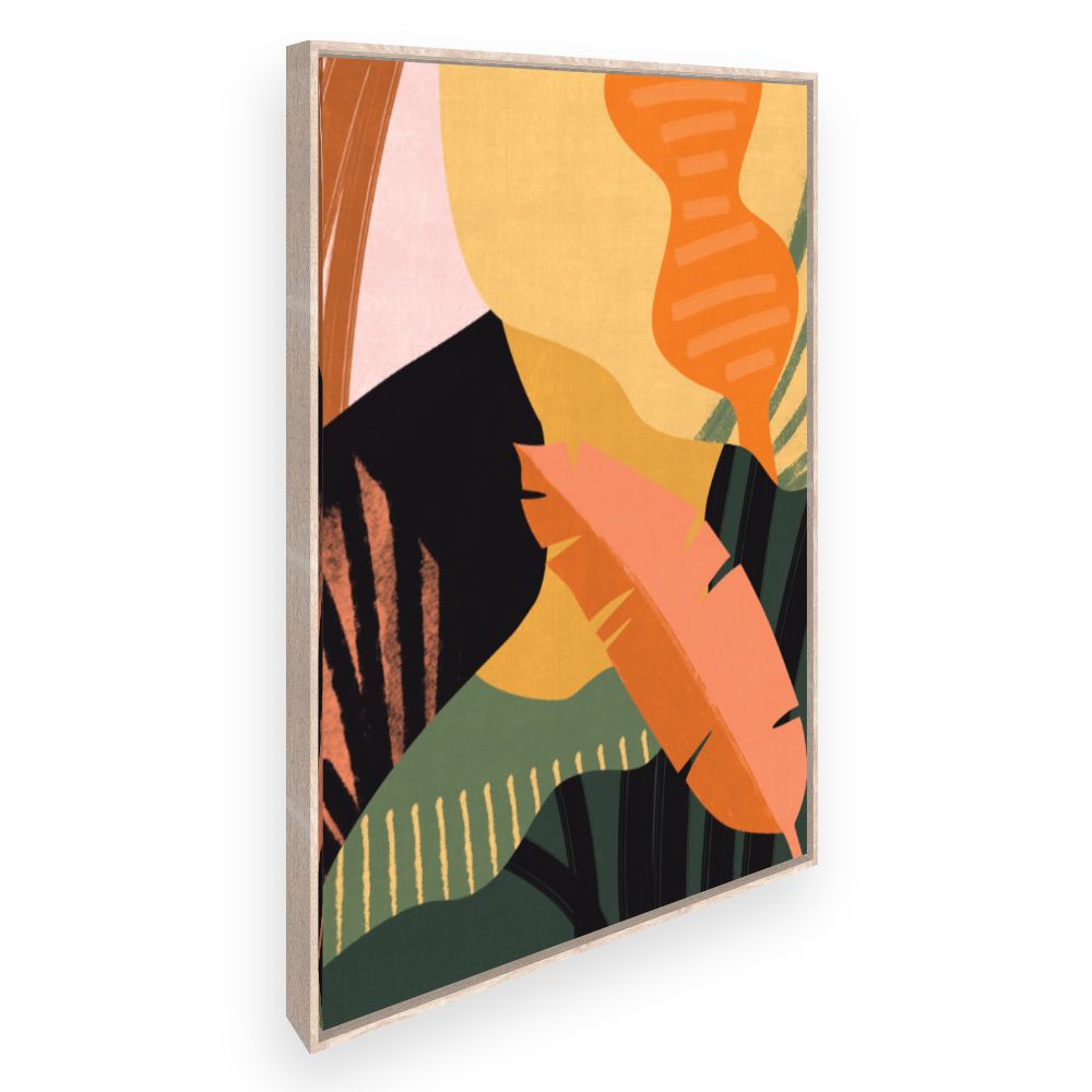 Toile Feuilles exotiques vibrantes