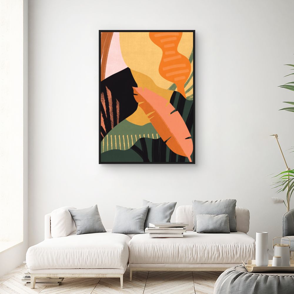 Tableau Feuilles exotiques vibrantes