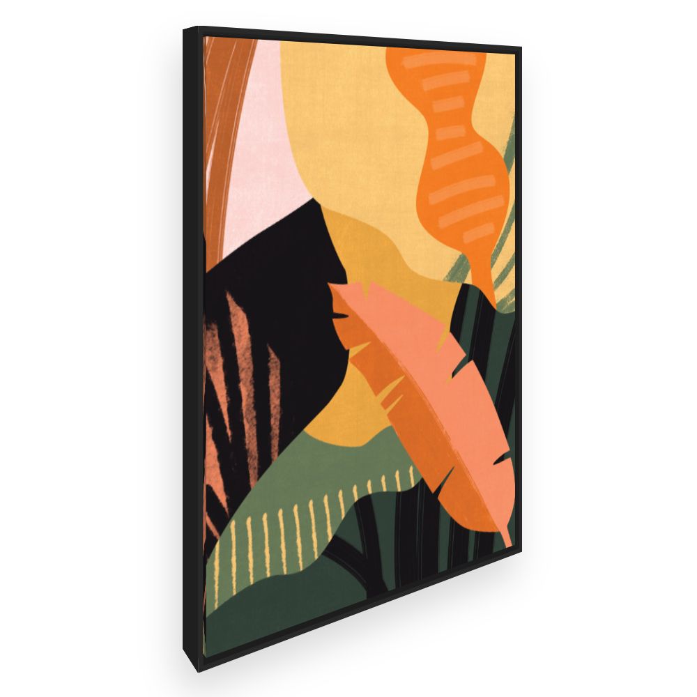 Toile Feuilles exotiques vibrantes