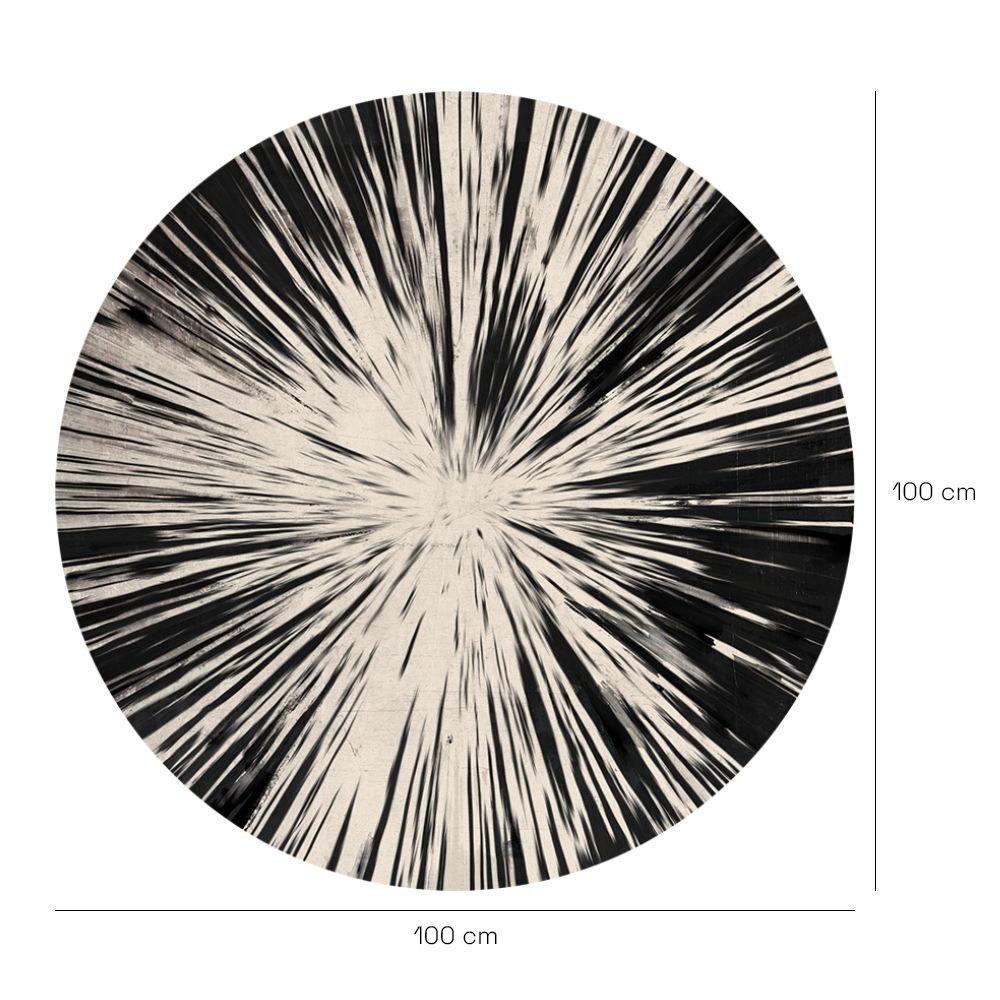 Papier peint rond "Effet étoile rayonnante"