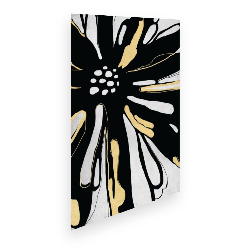 Affiche Fleur abstraite dorée