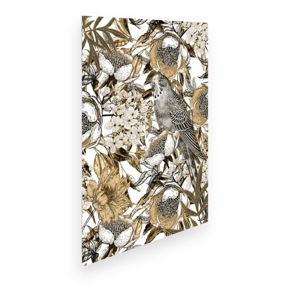 Affiche Perroquet fleuri