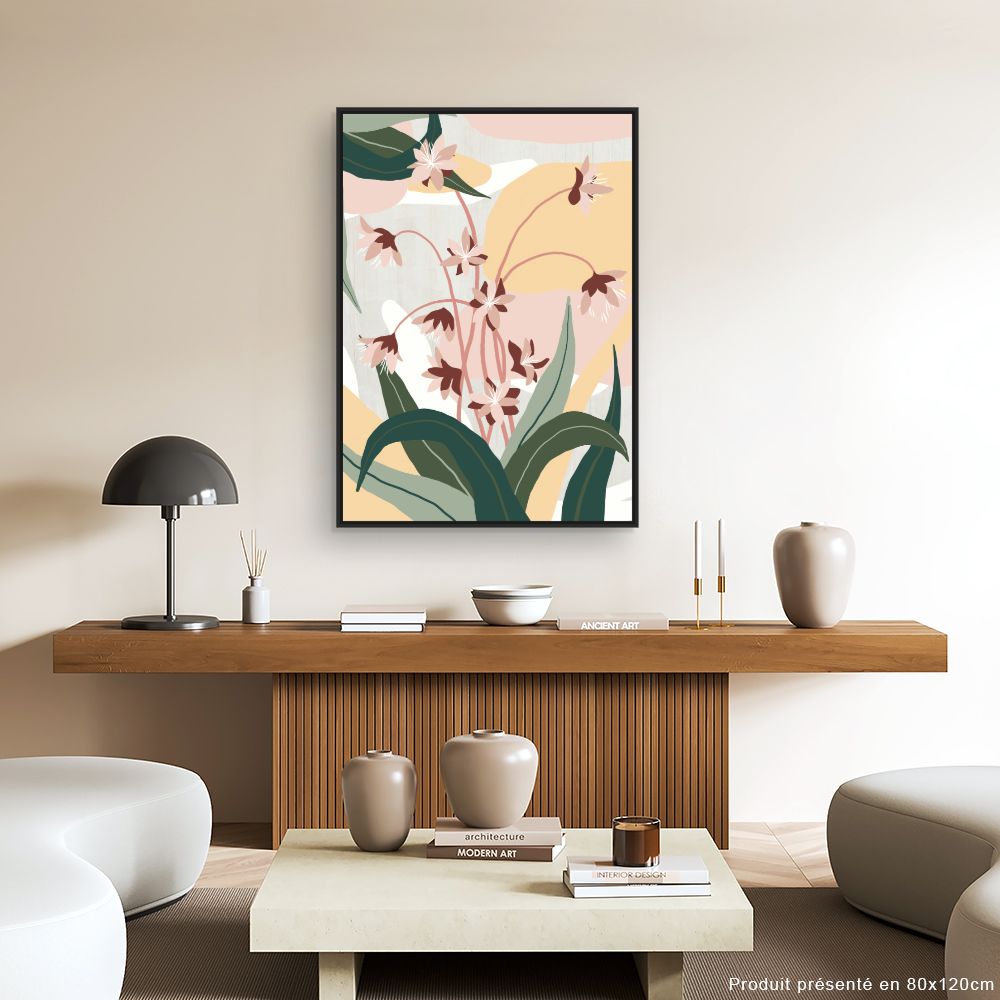 Tableau Fleurs abstraites stylisées