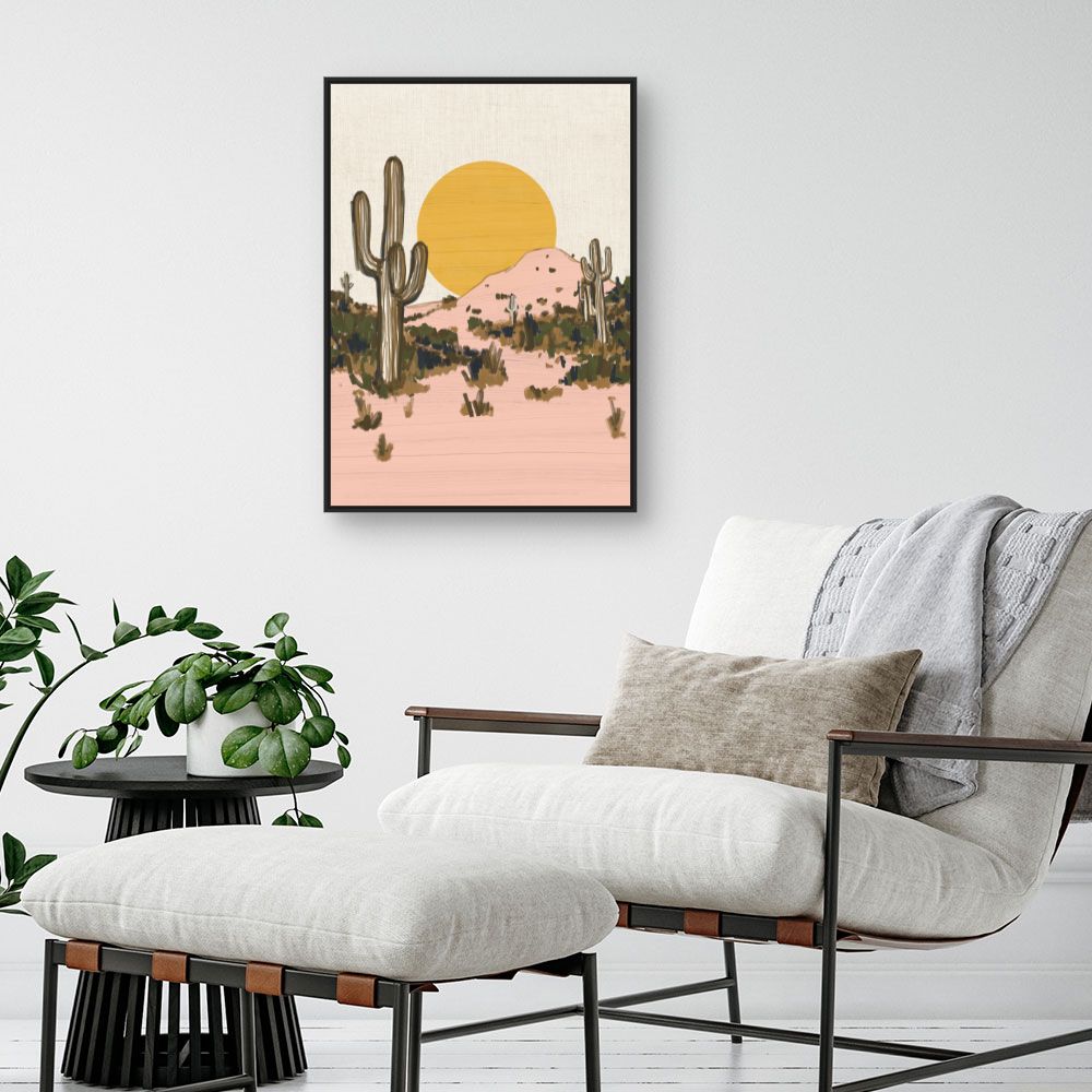 Tableau Cactus au coucher