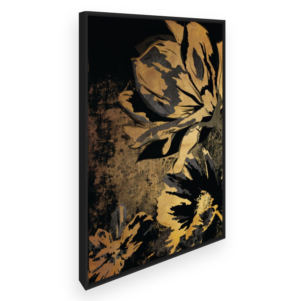 Toile Fleurs dorées élégantes