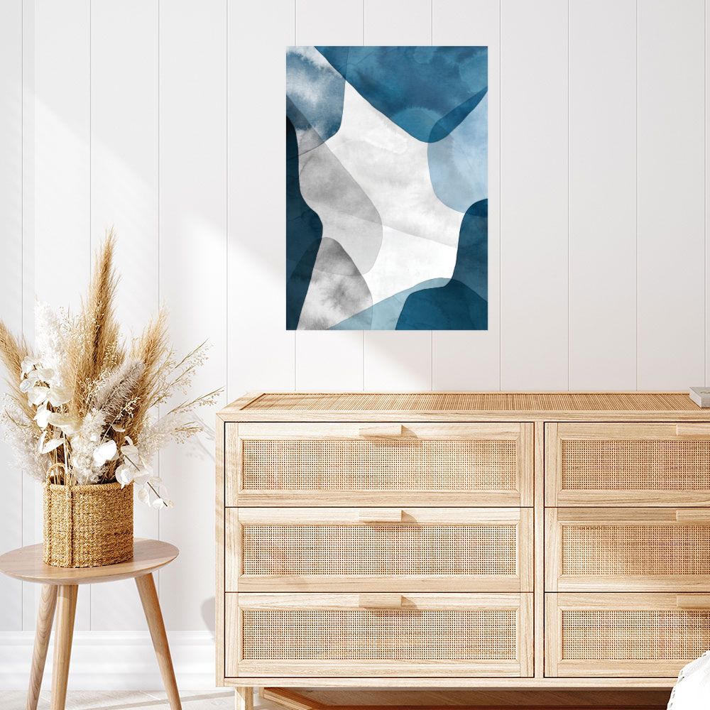 Affiche Ondulations bleues élégantes