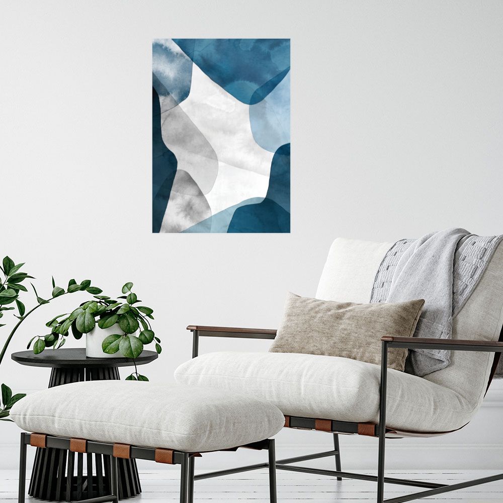 Affiche Ondulations bleues élégantes